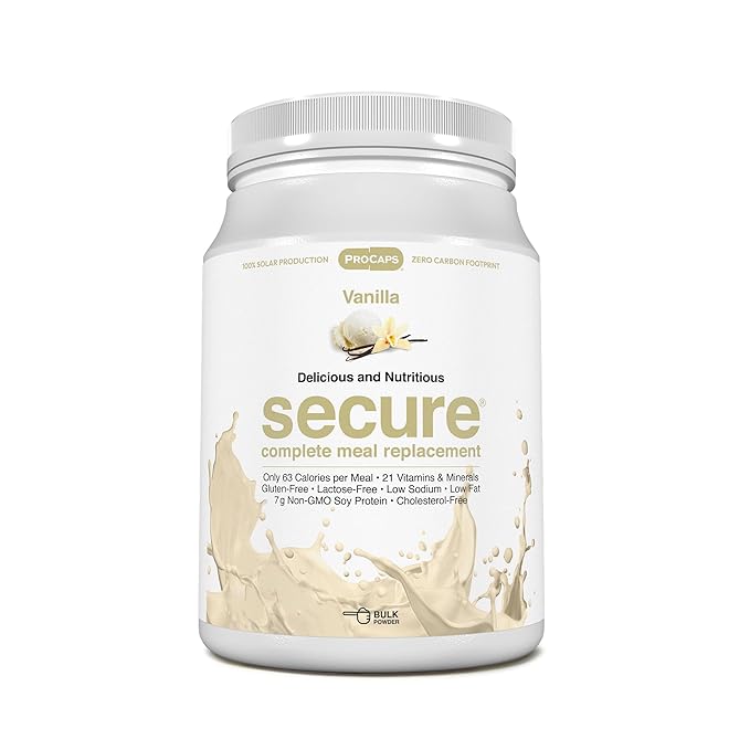 ANDREW LESSMAN Secure Soy Complete Meal Replacement - Vanilla 60 Servings - Only 63 Calories, 7g Non-GMO Soy Protein, Vitamins and Minerals, Low-Fat, Nutritious and Delicious, Mixes Instantly