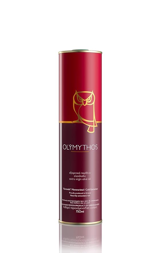 OLYMYTHOS Koroneiki Robust Extra Virgin Olive Oil - Polyphenol Rich (637 MG/KG) - World's Best Gold Award - 60X MORE Hydroxytyrosol Polyphenols - Single Origin - 750 ml (25.36 fl oz)