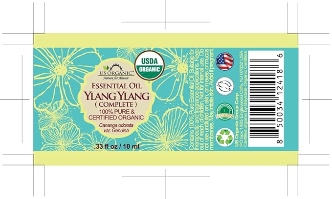 US Organic Ylang Ylang Essential Oil ??100% Pure Complete Grade, USDA Certified, Steam Distilled from Cananga Odorata ??Floral Scent for Diffuser, Perfumery, Skincare ??Sourced from Madagascar, 10ml
