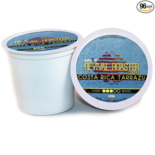InfuSio Coffee Pods ??Revival Roaster Collection - 96 Count, Single Serve Coffee Pods for Keurig K Cupì§?Brewers, Compatible with Keurig 2.0 Brewers Costa Rica Tarrazu (Medium Roast Coffee)