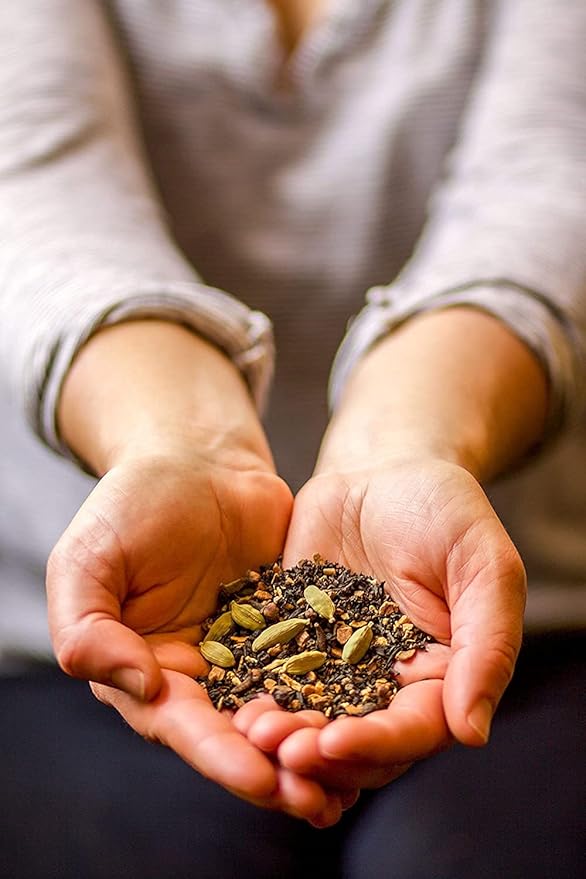 Golden Moon Tea Organic Masala Chai Black Tea - Pure & Authentic Blend - Loose Leaf, Non-GMO - Travel Tin (9 Servings)