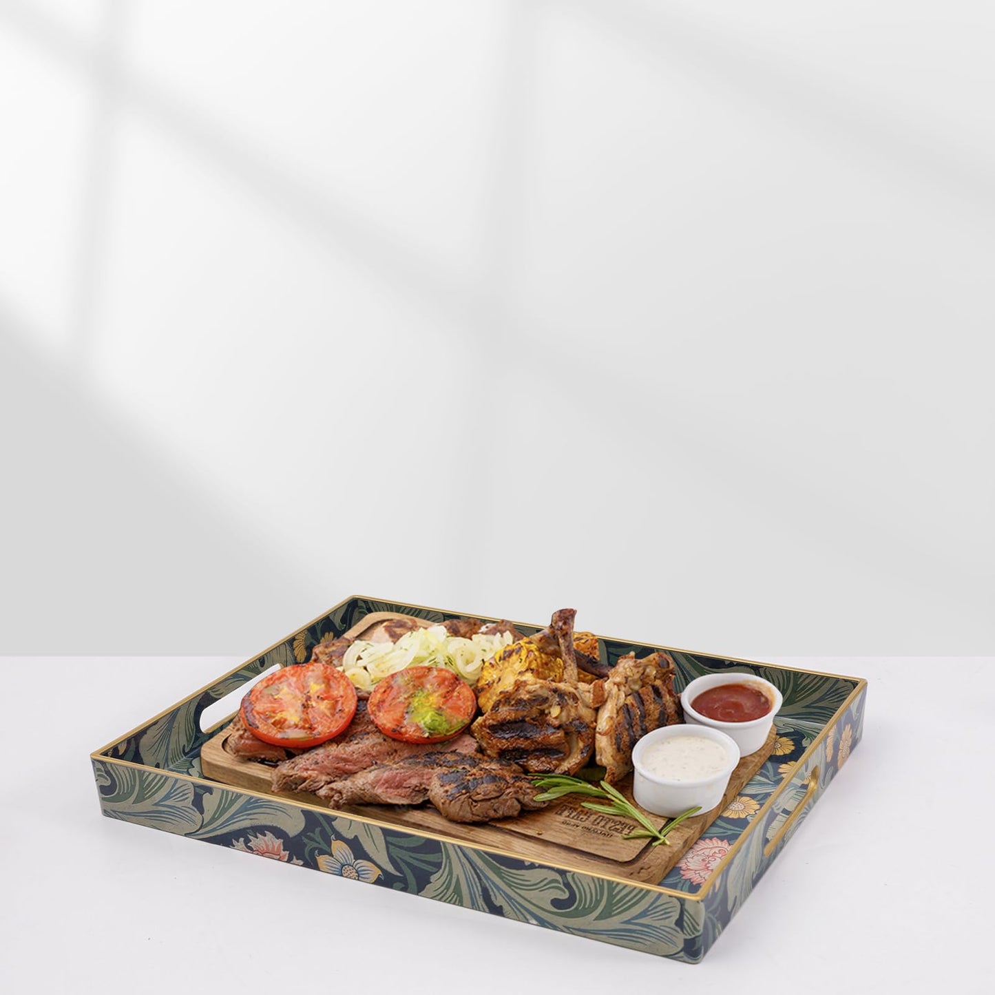 AGIOTA Coffee Table Trays for Living Room Serving Tray with Handles, Modern Large Tray for Ottoman