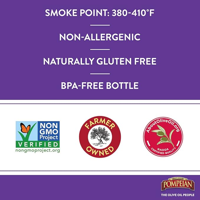 Pompeian Smooth Extra Virgin Olive Oil, Contains Polyphenols, First Cold Pressed, 101 Fl Oz