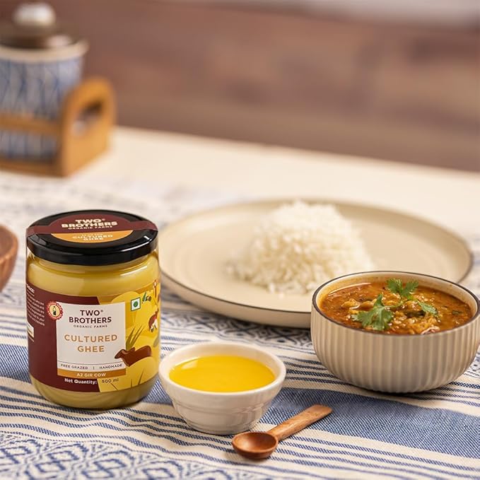 A2 Ghee Butter Organic Grass Fed from Gir Cow | Gut Friendly | Healthy Butter Alternative | Non-GMO, Lactose-Free, Keto Friendly ??16 Oz from Two Brothers Organic Farms