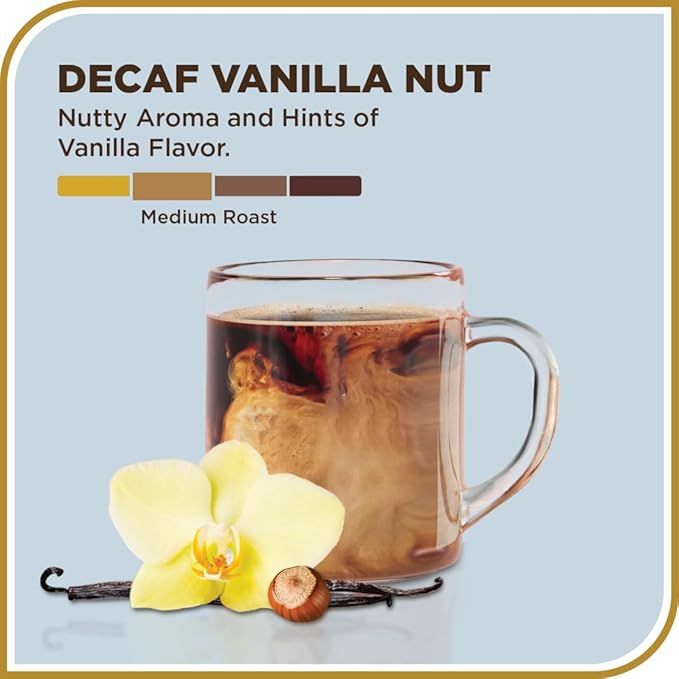 Don Francisco's Decaf Vanilla Nut Ground Coffee, Medium Roast ??Flavored 100% Arabica,12 oz Bag, Premium Coffee for Drip, Pour Over & French Press
