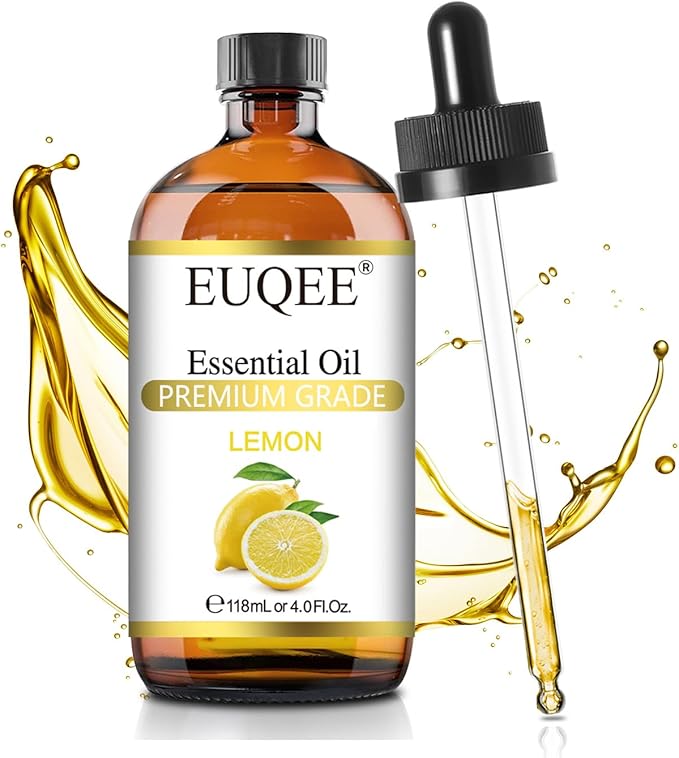Lemon Essential Oil with Glass Dropper, Great for Aromatherapy, DIY Soap, Humidifier, Candle Making(4Fl oz/118mL)