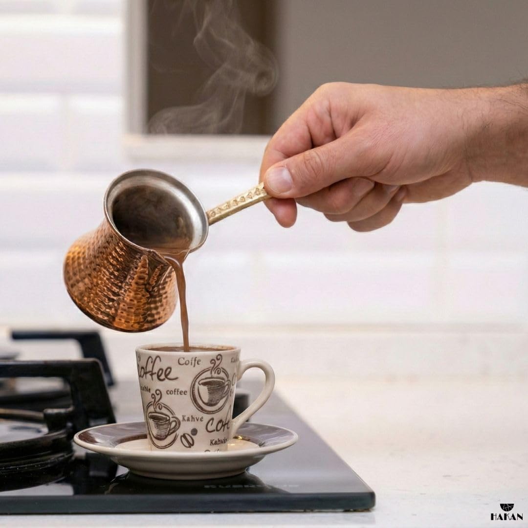 Hakan Turkish Coffee Pot | Stove Top Water Boiler, Coffee Maker, Butter, Chocolate & Milk Warmer |