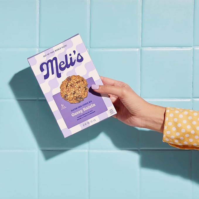 Meli?셲 Gluten Free Cookie Mix, Cookies Variety Pack - Chocolate Chip, Rainbow Chip & Oatey Raisin, High Protein Baking Mix, Easy Bake Oven Mixes for Sweet Treats & Desserts, 16oz Box,3-Pack