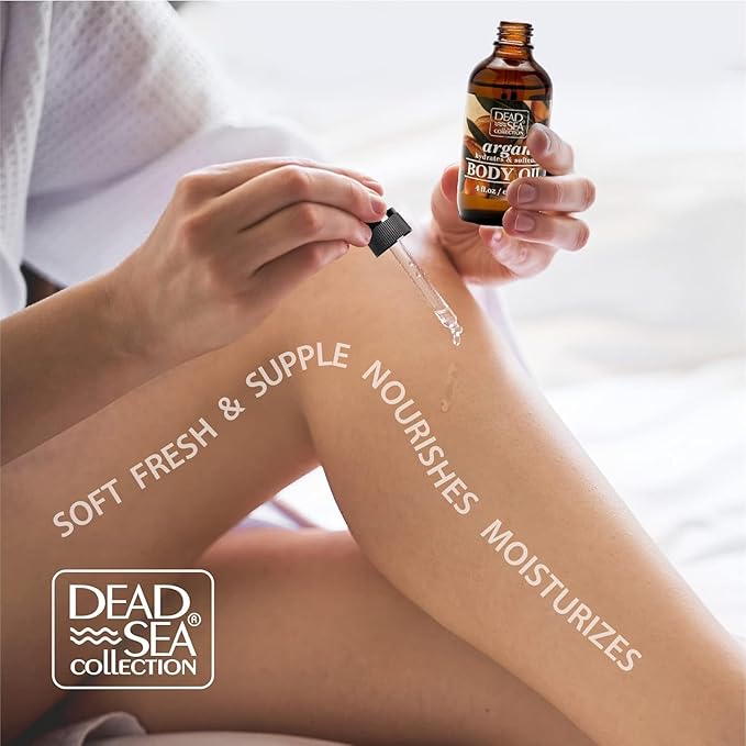 Dead Sea Collection Body Oil with Argan - Dry Skin Moisturizer and Hydrating Massage - Nourishing
