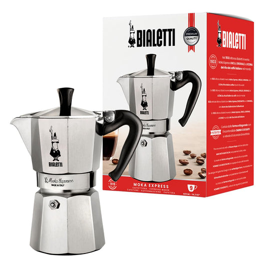 Bialetti - Moka Express: Iconic Stovetop Espresso Maker, Makes Real Italian Coffee, Moka Pot 9 Cups