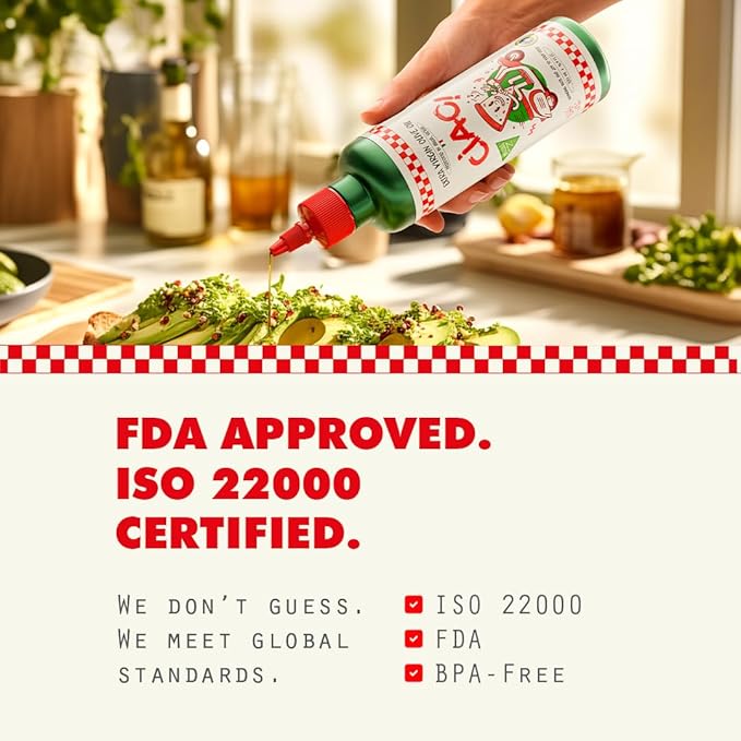 CIAO Sicilian Extra Virgin Olive Oil ??First Cold-Pressed, High Polyphenol, Organic, Authentic Flavor, 16.9 Fl Oz