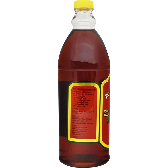 Sadaf Red Wine Vinegar - 100% Natural Red Wine Vinegar for Cooking & Food Flavoring - Kosher - 32 oz Bottle