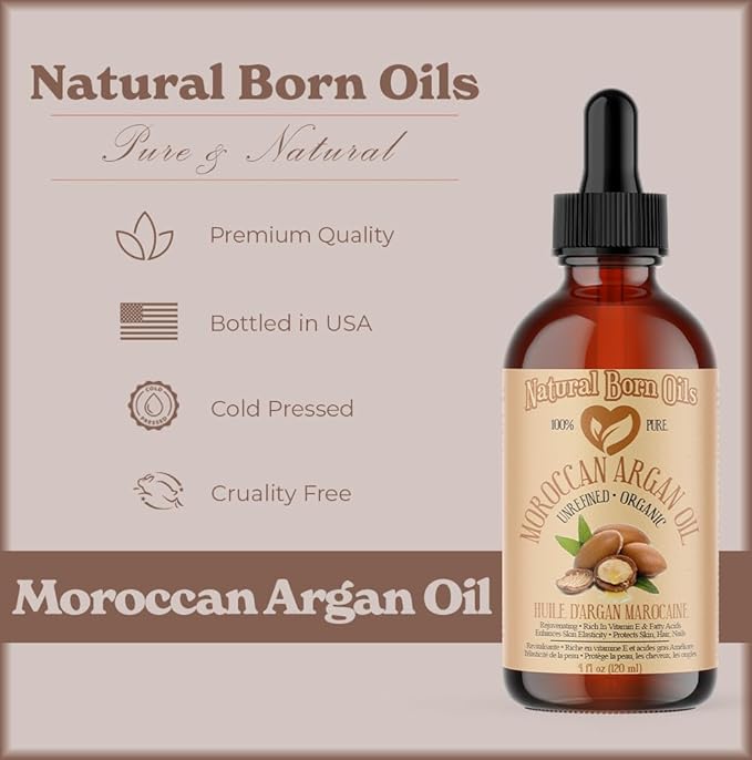 8oz Moroccan Argan Oil, 100% Pure and Natural, Cold-pressed, Organic ??Works Magic on Your Skin and Hair - Includes Pump & Flip Cap