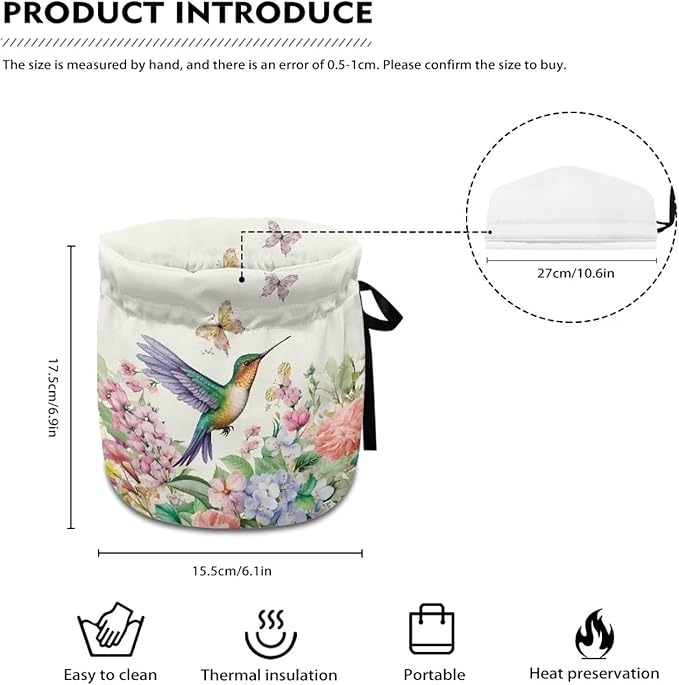 Hummingbird Tea Cozy for Teapot Insulated Floral Tea Pot Cozy for Keeping Warm Tea Cozies Tea Cosy for Teapot for Women Gifts