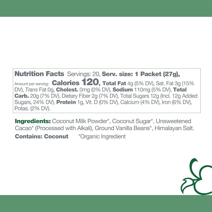 Bare Life: Dairy Free Coconut Hot Cocoa Mix | Single Serving 0.95 Oz (10 Pack) | Gluten Free, Vegan, Organic, Plant Based, Paleo, Soy Free, Corn Free, Lactose Free, Refined Sugar Free Hot Chocolate