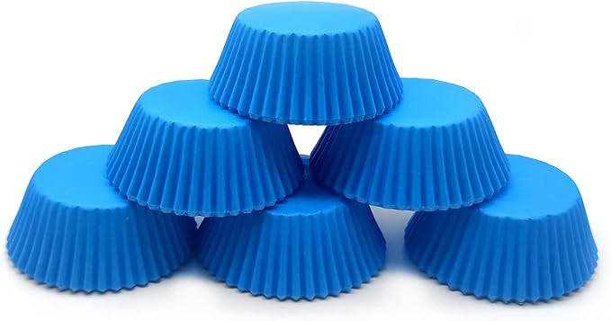 Standard Baking Cups, Classic Blue Greaseproof Festive Cupcake Liners, 150-Count