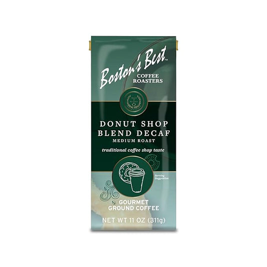 Boston???Best Coffee - Hearty Medium-Roast Donut Shop Decaf Gourmet Premium Ground Coffee, 11 oz. / 311 g Bag