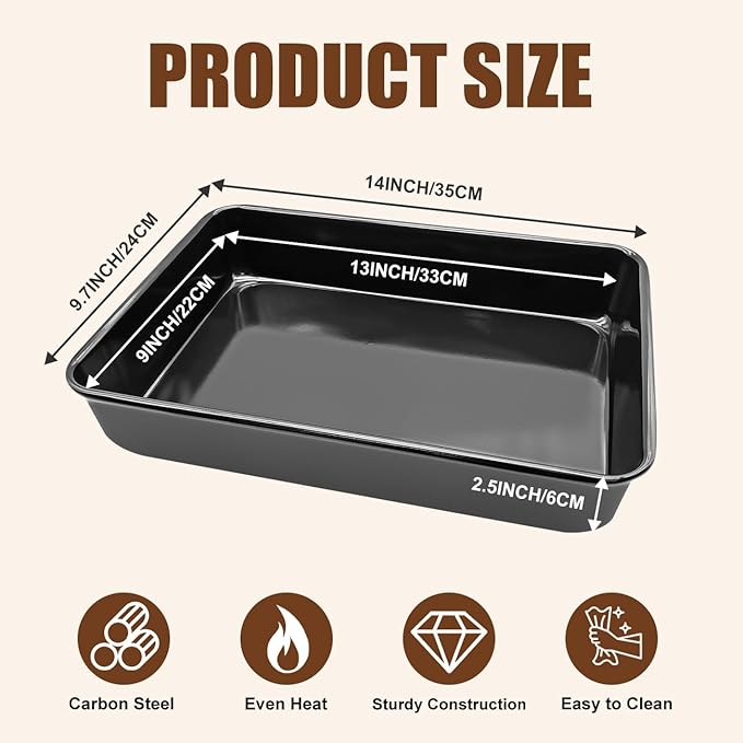 Baking Pan Non-Stick Lasagna Pan Baking Dishes Rectangle Cake Pans for Baking, Roasting