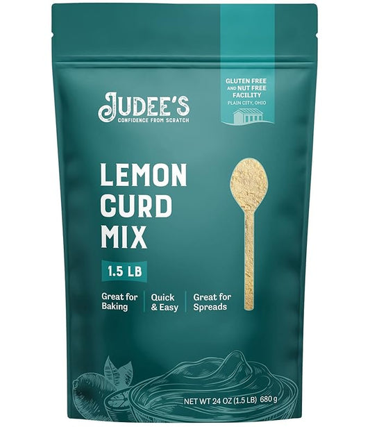 Judee's Lemon Curd and Mousse Mix, 1.5 lb - Gluten-Free and Nut-Free - Ideal Addition to Desserts and Baked Goods - With Easy-to-Follow Instructions ??Made in USA