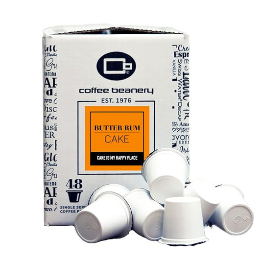 Butter Rum Cake Coffee Pods by Coffee Beanery | 192ct Bulk Flavored Coffee Pods Medium Roast Coffee