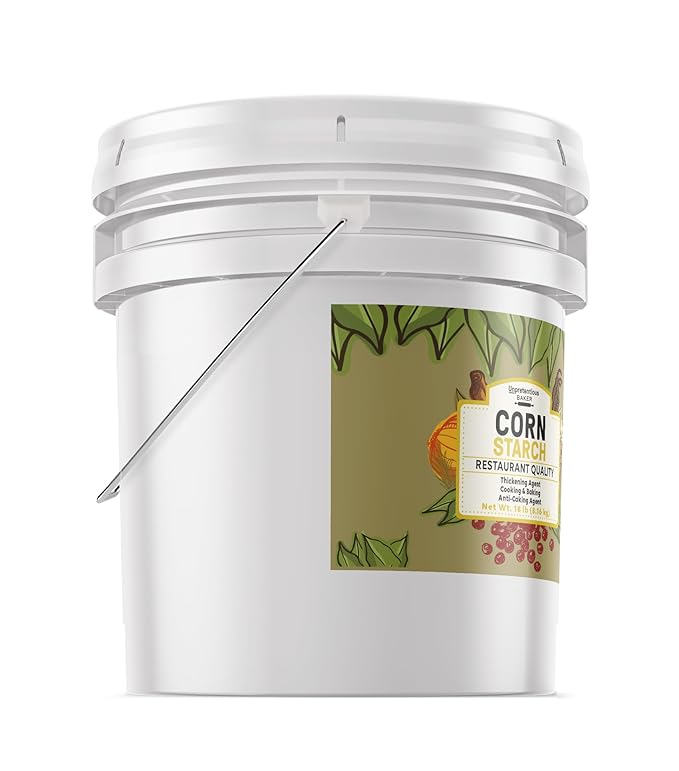 Corn Starch By Unpretentious Baker, Resealable Bucket, Thickening Agent, For Bulk Baking & Cleaning Use (3.5 Gallon)
