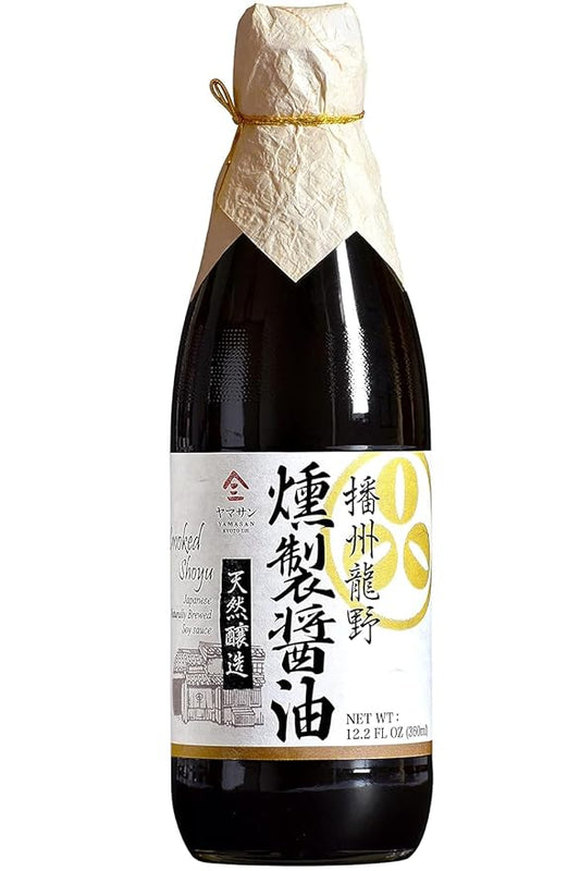 YAMASAN KYOTO UJI Soy Sauce Smoked Neoteric, 500 Days Aged, Japanese Artisanal Handmade, Naturally Brewed, No Additives, Non-GMO, Made in Japan(360ml)
