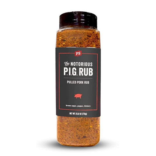 PS Seasoning Notorious P.I.G.- Pulled Pork Seasoning & Dry Rub - Pulled Pork Seasoning, BBQ Rubs for Smoking and Grilling - Sweet & Smoky BBQ Spice Blend for Ribs, Chops, Beef, Steaks, Chicken, 25.8oz