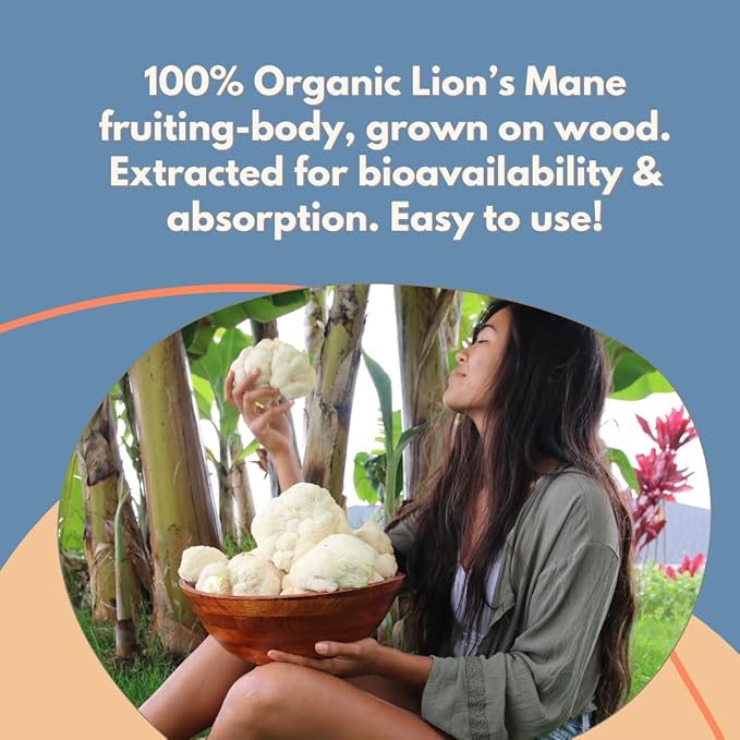 Malama Organic Mushroom Hot Cacao Mix, Lion's Mane Mushroom Powder with Fair Trade Cacao for Focus, Memory, & Immune Support ??Vegan Supplement & Superfood, Non GMO, 3.5 oz (50 Servings)