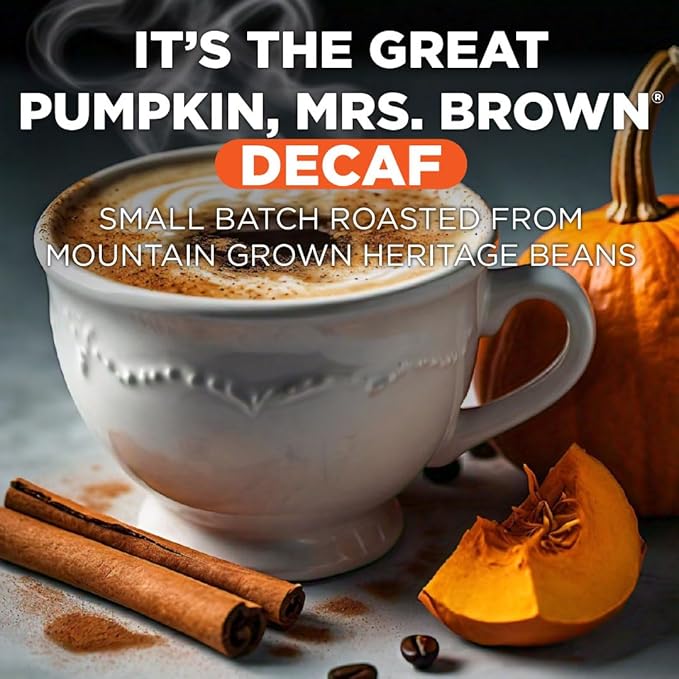 Maud's Decaf Pumpkin Spice Flavored Coffee Pods, 36 ct, Medium Roast Flavored Coffee in Recyclable Single Serve Pods – 100% Arabica Beans, Compatible with Keurig K Cups Maker