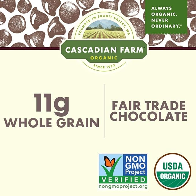 Cascadian Farm Organic Chocolate Chip Chewy Granola Bars, 6 Bars, 7.4 oz