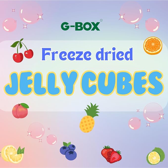 G-Box Freeze-Dried Lime Jello Cubes - 4 oz | USA-Made Freeze Dried Jelly | Freeze-Dried Candy | Trending TikTok Snack, TikTok Trend Items, Fruit Jelly Candy (Lime Jelly Snack, Large)