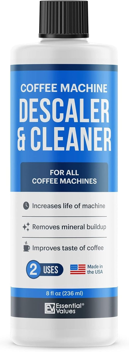 Essential Values Descaling Solution ??Coffee Maker Cleaner for Nespresso, Keurig, Breville & More ??Works on All Machines & Espresso Makers ??Made in USA