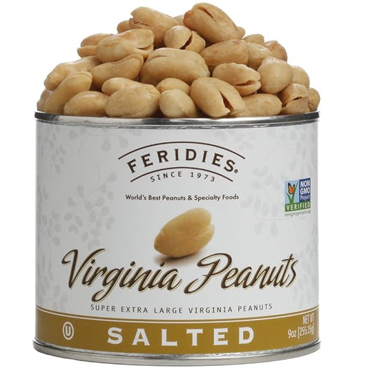 FERIDIES Extra Large Salted Virginia Peanuts 9 oz Can
