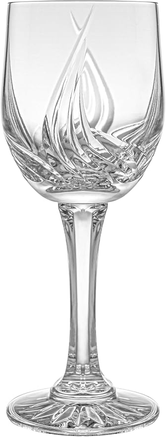 Barski Wine - Glass - Cordial - Sherry - Set of 6 - Glasses - Crystal - Hand Cut - Stemmed - 4.5 Oz. - Great for Wine - Liquor - Made in Europe