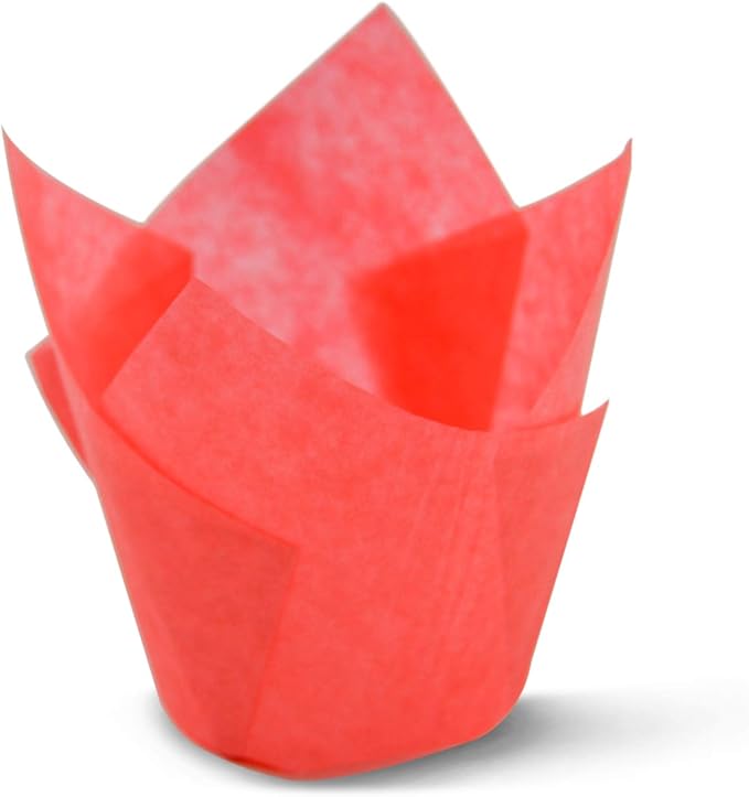 SimpleGood Red Tulip Baking Cups Cupcake Liners Muffin Liners Greaseproof Paper 1