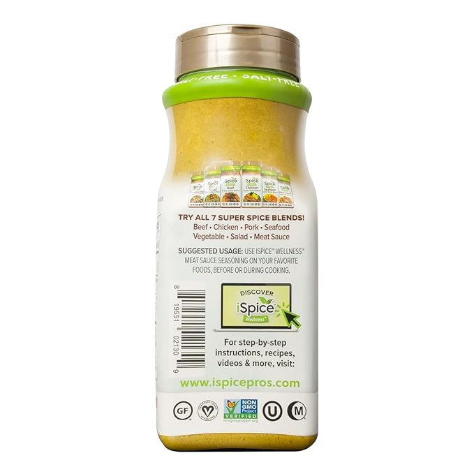 iSpice Blend | Meat Sauce Seasoning| Mixed Spice & Seasoning | Bulk Size, Restaurant Supply, Ready to use, Value Bottle | Halal | Kosher | 20.64 oz