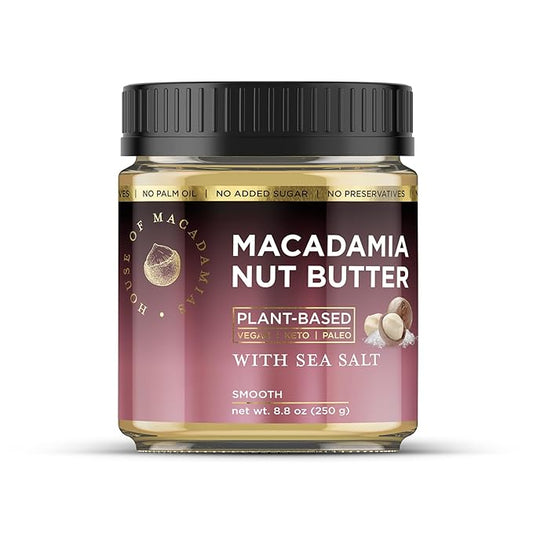 House of Macadamias Macadamia Nut Butter with Sea Salt - 8.8oz - No Added Sugar, No Palm Oil, Plant-based, No Artificial Ingredients