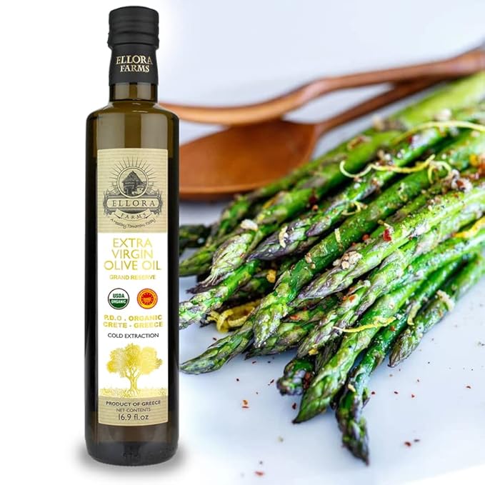 Ellora Farms, Organic Extra Virgin Olive Oil, PDO Messara, Greek Single Estate, High Polyphenol, Cold Press, Traceable & Kosher, 17 FL oz, Pack of 2
