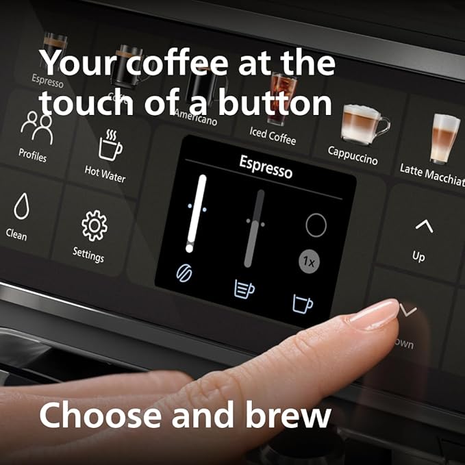 PHILIPS 4400 Series Fully Automatic Espresso Machine ??12 Hot & Iced Coffees, Quick-to-Clean LatteGo Milk System, SilentBrew, QuickStart, Ceramic Grinder, Cashmere Grey (EP4444/90)