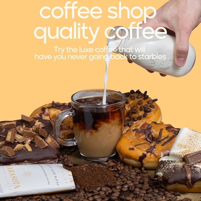 Sarasota Coffee Ground Packets | Gourmet Medium Roast Bulk Coffee Packs | Breakfast Blend | Low Acid Mold Free Singles Individual Pouches for 12 Cup Coffee Maker | 1.5 Ounce Bags, 42 Count