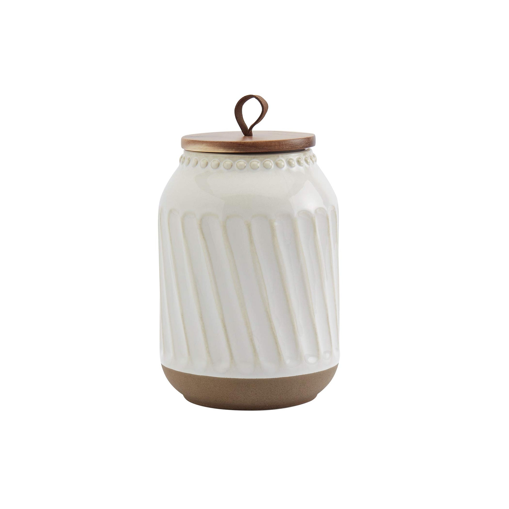 TTU Tabletops Gallery Ceramic Canister Collection- Stoneware Designed Kitchen Storage Embossed