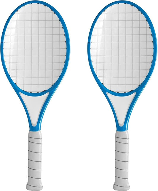 UPware Tennis Melamine Salad Servers, Serving Utensil Set, Includes 2 Serving Spoon for Tossing Salad, Pasta, Blue, White, 10.75 Inch, Set of 2