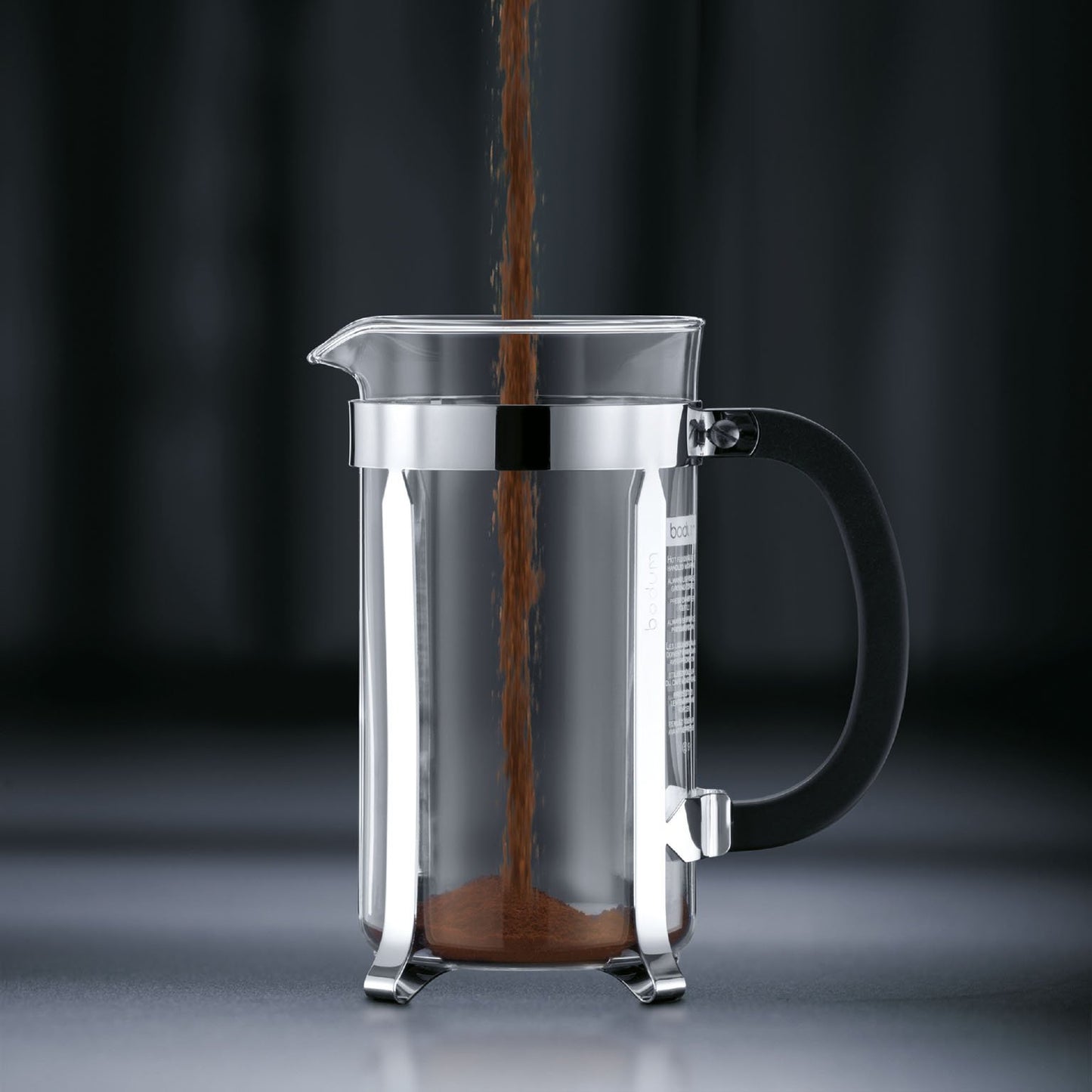 Bodum 12oz Chambord French Press Coffee Maker, High-Heat Borosilicate Glass, Polished Stainless