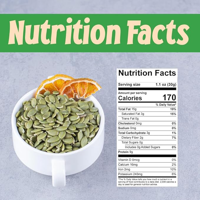 Sincerely Nuts Shelled Pepitas Pumpkin Seeds Salted (2 lb bag) | Delicious Nutrient Dense Low Carb Snack | High in Magnesium & Manganese Minerals |Gluten Free | Kosher |Great for Cooking