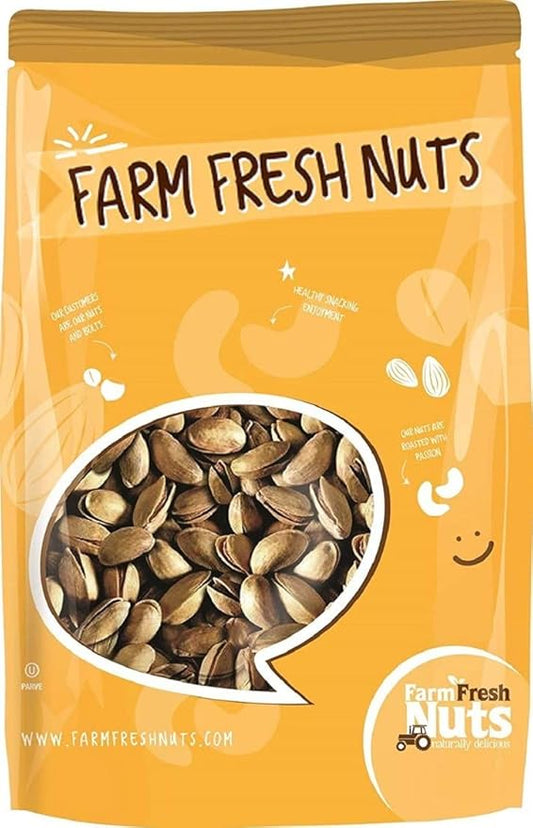 Turkish Antep Roasted Salted Pistachios (1 Lb) - Fresh New Crop - Roasted to Perfection - Farm Fresh Nuts Brand