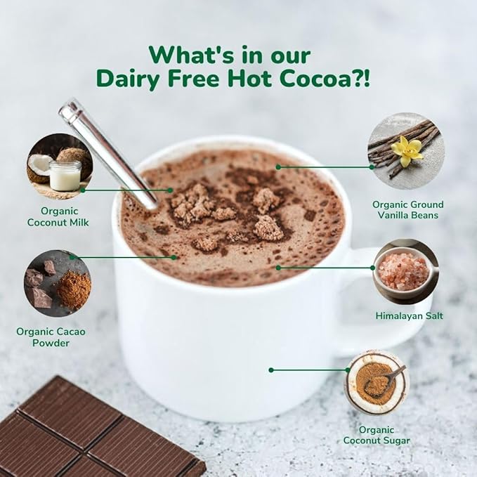 Bare Life: Dairy Free Coconut Hot Cocoa Mix | Single Serving 0.95 Oz (10 Pack) | Gluten Free, Vegan, Organic, Plant Based, Paleo, Soy Free, Corn Free, Lactose Free, Refined Sugar Free Hot Chocolate