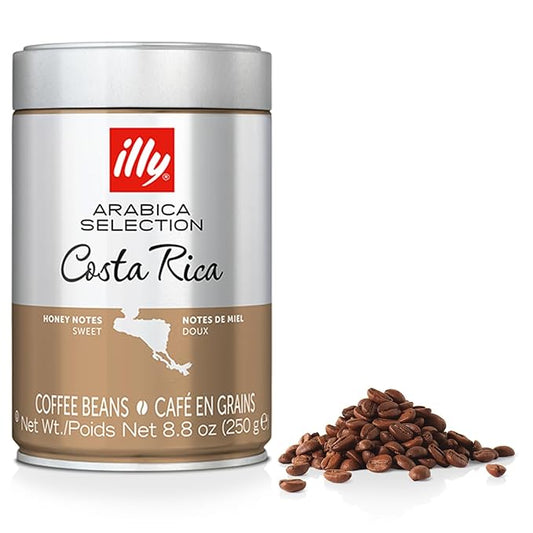 illy Whole Bean Coffee - Perfectly Roasted ??Costa Rica Medium Roast - with Notes of Honey, Vanilla & Citrus - 100% Arabica Beans - No Preservatives ??8.8 Ounce