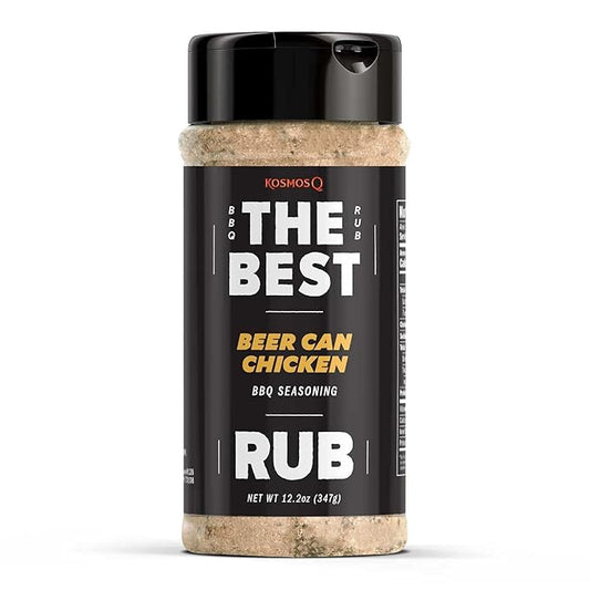 Kosmos Q The Best Beer Can Chicken Rub, BBQ Meat Dry Rub and Seasoning with Garlic, Onion, Bell Pepper, Lemon Peel & Spices. Perfect for Baked Chicken, Dumplings, Enchiladas. 12.2 Oz Shaker Bottle