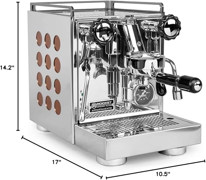 Rocket Espresso Appartamento Espresso Machine and Eureka Mignon Notte Grinder Bundle (Copper)