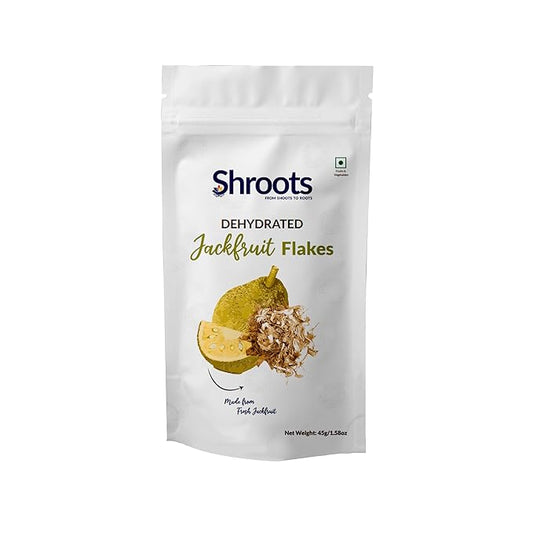 SHROOTS Dehydrated Jackfruit Flakes Pure Vegetarian Gluten-Free No Added Salt Easy Cooking Essential Machine Dried Vegetables with Natural Aroma Ideal for Camping or Everyday Meals 1.59 oz, Pack of 1